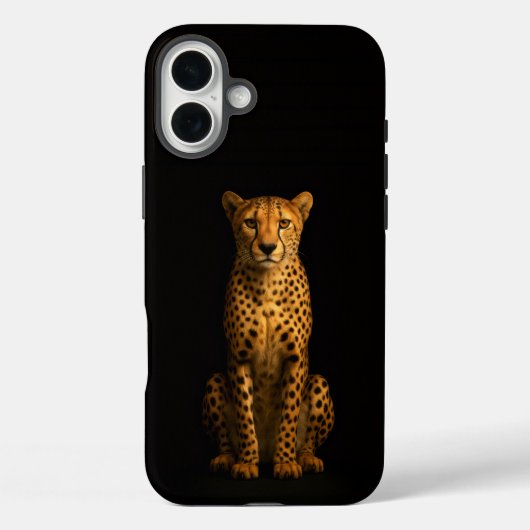 Schwarzes 4 Luxe iPhone 16 Plus, Eleganter Gepard Case-Mate iPhone Hülle (Rückseite)