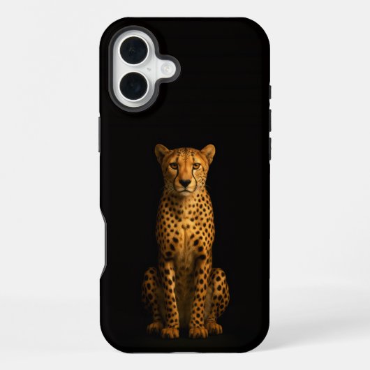 Schwarzes 4 Luxe iPhone 16 Plus, Eleganter Gepard Hülle (Rückseite)