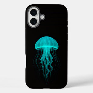 Schwarzes 4 Luxe iPhone 16 Plus, Grüne Qualle Plus Hülle