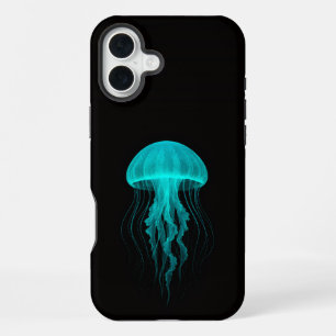 Schwarzes 4 Luxe iPhone 16 Plus, Grüne Qualle Plus Hülle
