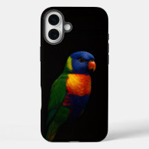 Schwarzes 4 Luxe iPhone 16 Plus, Lorikeet Papagei