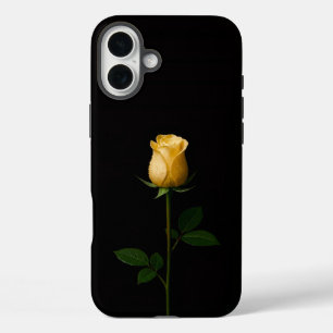Schwarzes 4 Luxe iPhone 16 Plus, sonnengelbe Rose Plus Hülle