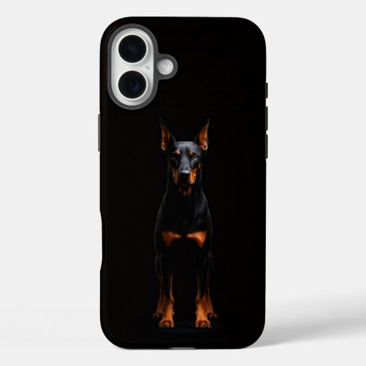 Schwarzes 4 Luxe iPhone 16 Plus, Wachdobermann-Hun Case-Mate iPhone Hülle (Rückseite)