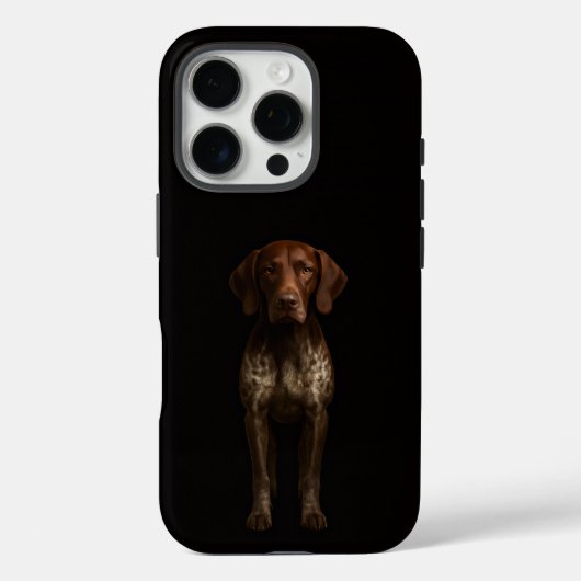 Schwarzes 4 Luxe iPhone 16 Pro, Deutscher Pointer Case-Mate iPhone Hülle (Rückseite)