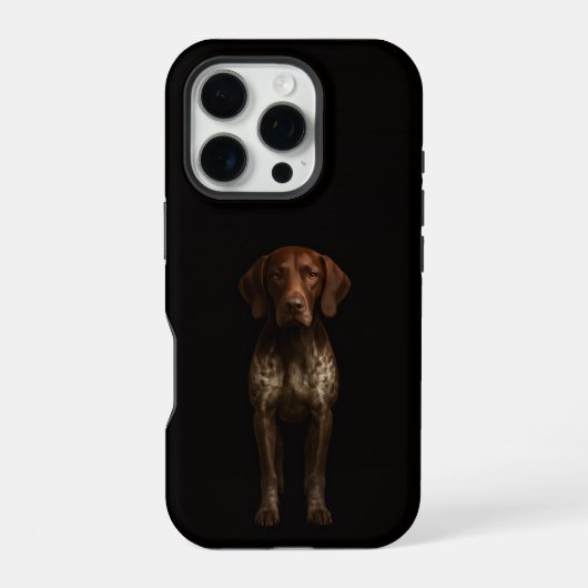 Schwarzes 4 Luxe iPhone 16 Pro, Deutscher Pointer Hülle (Rückseite)