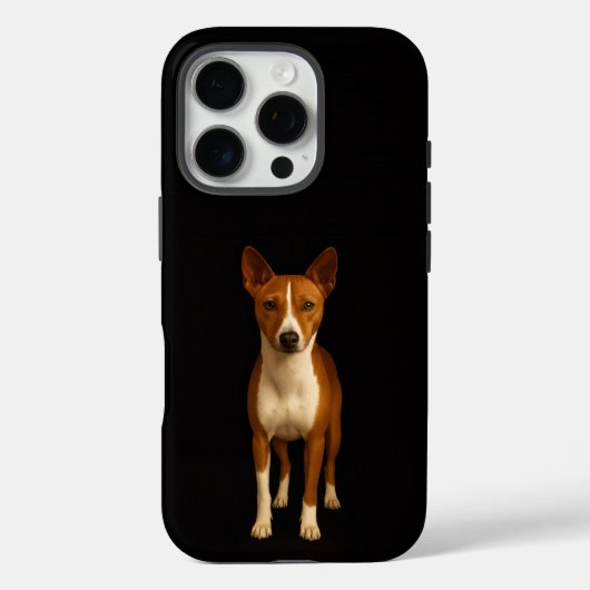 Schwarzes 4 Luxe iPhone 16 Pro, eleganter Basenji- Case-Mate iPhone Hülle (Rückseite)