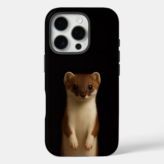 Schwarzes 4 Luxe iPhone 16 Pro, Elegantes Wiesel Case-Mate iPhone Hülle (Rückseite)