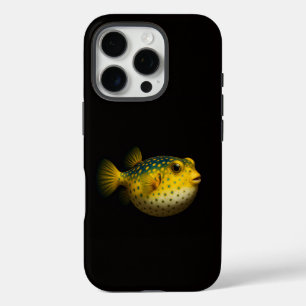 Schwarzes 4 Luxe iPhone 16 Pro, Gelber Kugelfisch Pro Hülle