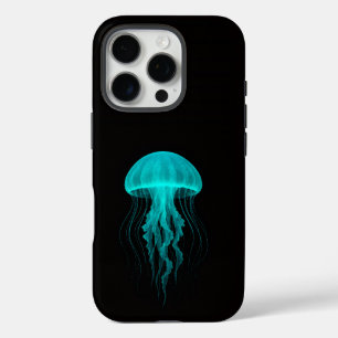Schwarzes 4 Luxe iPhone 16 Pro, Grüne Qualle Pro Hülle