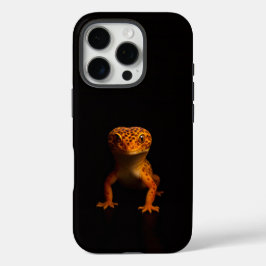 Schwarzes 4 Luxe iPhone 16 Pro, Leopardgecko Pro Hülle