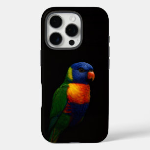 Schwarzes 4 Luxe iPhone 16 Pro, Lorikeet Papagei Pro Hülle