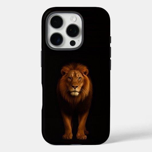 Schwarzes 4 Luxe iPhone 16 Pro, Majestätischer Löw Case-Mate iPhone Hülle (Rückseite)