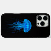 Schwarzes 4 Luxe iPhone 16 Pro Max, Blaue Qualle Case-Mate iPhone Hülle (Rückseite (Horizontal))
