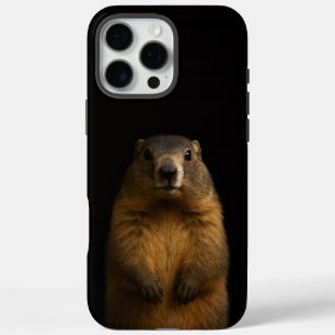 Schwarzes 4 Luxe iPhone 16 Pro Max, Fluffy Marmot Max Hülle