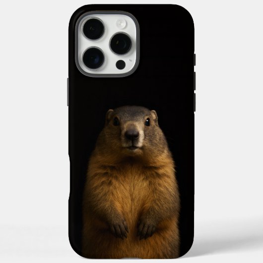 Schwarzes 4 Luxe iPhone 16 Pro Max, Fluffy Marmot Case-Mate iPhone Hülle (Rückseite)