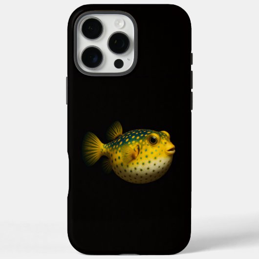 Schwarzes 4 Luxe iPhone 16 Pro Max, Gelber Kugelfi Case-Mate iPhone Hülle (Rückseite)