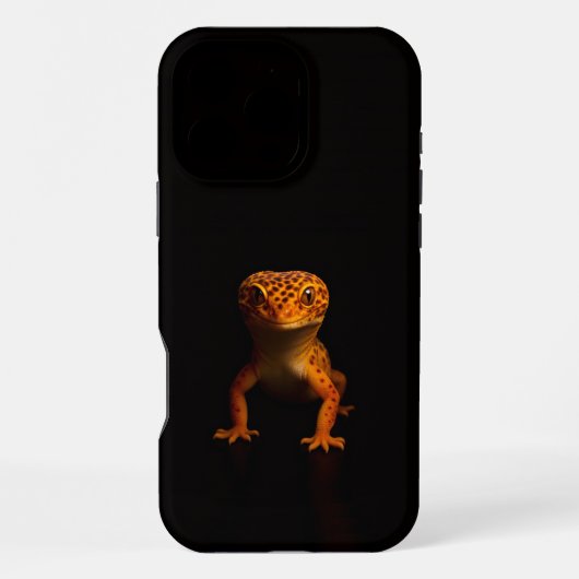 Schwarzes 4 Luxe iPhone 16 Pro Max, Leopardgecko Hülle (Rückseite)