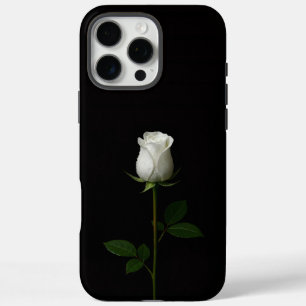 Schwarzes 4 Luxe iPhone 16 Pro Max, pure weiße Ros Max Hülle