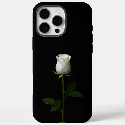 Schwarzes 4 Luxe iPhone 16 Pro Max, pure weiße Ros Case-Mate iPhone Hülle (Rückseite)
