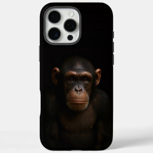 Schwarzes 4 Luxe iPhone 16 Pro Max, Serener Schimp Max Hülle