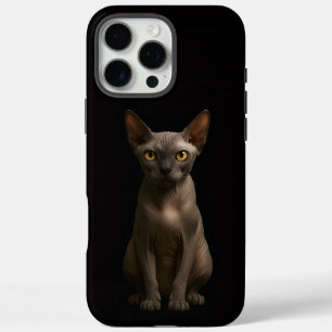 Schwarzes 4 Luxe iPhone 16 Pro Max, Sphynx-Katze Max Hülle