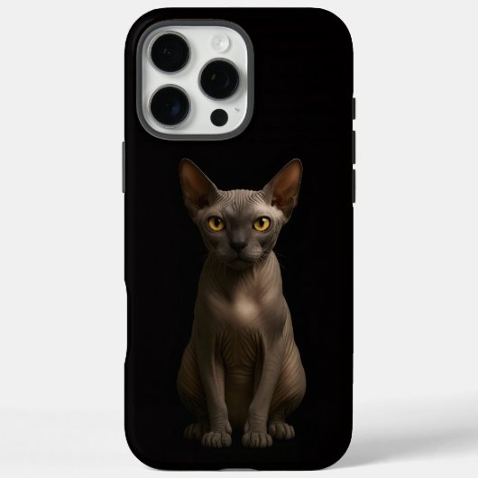 Schwarzes 4 Luxe iPhone 16 Pro Max, Sphynx-Katze Case-Mate iPhone Hülle (Rückseite)