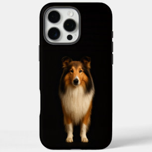 Schwarzes 4 Luxe iPhone 16 Pro Max, treuer Collie- Max Hülle