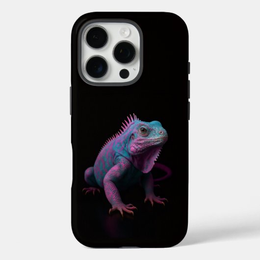 Schwarzes 4 Luxe iPhone 16 Pro, Rosa Leguan Case-Mate iPhone Hülle (Rückseite)