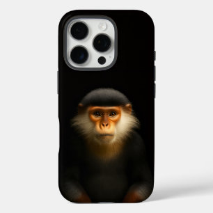 Schwarzes 4 Luxe iPhone 16 Pro, Rote Douc Langur Pro Hülle