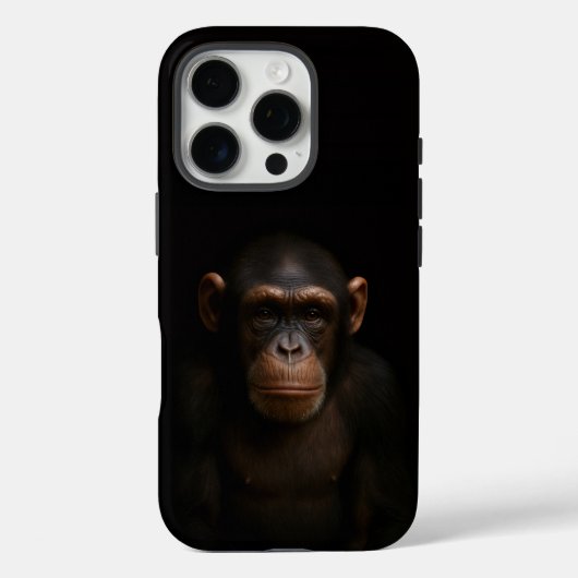 Schwarzes 4 Luxe iPhone 16 Pro, Serener Schimpanse Case-Mate iPhone Hülle (Rückseite)
