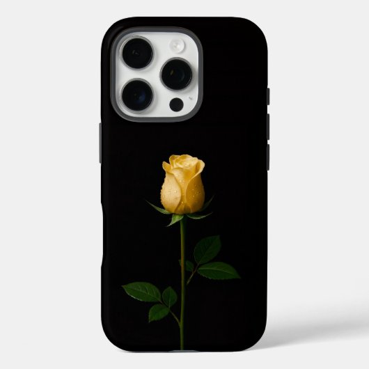 Schwarzes 4 Luxe iPhone 16 Pro, sonnengelbe Rose Case-Mate iPhone Hülle (Rückseite)
