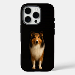 Schwarzes 4 Luxe iPhone 16 Pro, treuer Collie-Hund Pro Hülle