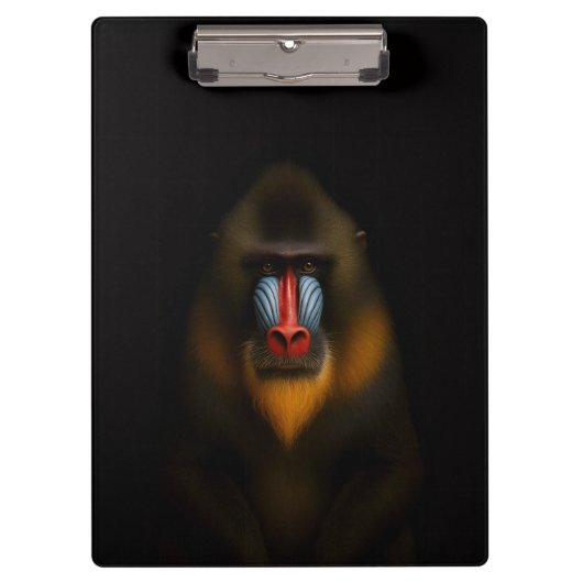 Schwarzes 4 Luxe Klemmbrett, Mandrill-Affe Klemmbrett (Vorderseite)