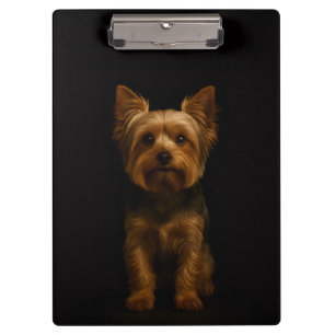 Schwarzes 4 Luxe Klemmbrett, Yorkshire Terrier Klemmbrett