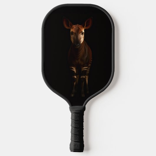 Schwarzes 4 Luxe Pickleball-Paddle, Wald-Okapi Pickleball Schläger (Rückseite)