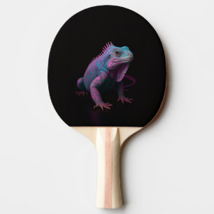 Schwarzes 4 Luxe Ping-Pong-Schläger, Rosa Leguan Tischtennis Schläger