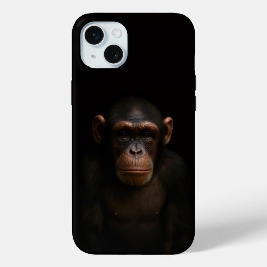 Schwarzes 4 Luxe, ruhiger Schimpanse iPhone 15 Plu Case-Mate iPhone Hülle (Rückseite)