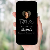 Schwarzes 50. Geburtstag Party Foto Herzlich willk Poster