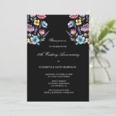 Schwarzes 50. Jubiläum Einladung (Stehend Vorderseite)