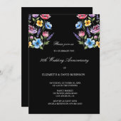 Schwarzes 50. Jubiläum Einladung (Vorne/Hinten)