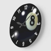 Schwarzes 8-Ball-Game-Clock-Design Große Wanduhr (Winkel)