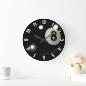 Schwarzes 8-Ball-Game-Clock-Design Große Wanduhr (Zuhause)