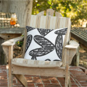 Schwarzes Abstraktes Herzklopfen Kissen (Stuhl )