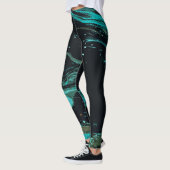 Schwarzes Abstraktes Muster Leggings (Links)