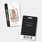 Schwarzes Abzeichen des Logos für Mitarbeiter-Foto Ausweis (Vorder- & Rückseite)