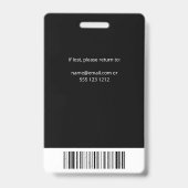 Schwarzes Abzeichen des Logos für Mitarbeiter-Foto Ausweis (Rückseite)