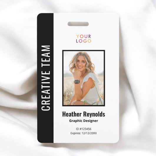 Schwarzes Abzeichen des Logos für Mitarbeiter-Foto Ausweis