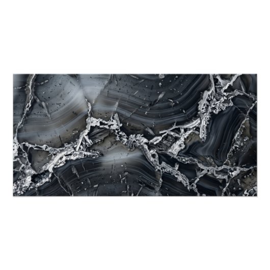 Schwarzes Achatstein-Textur-Poster Poster (Vorderseite)