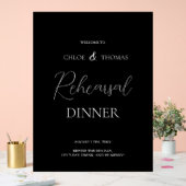 Schwarzes Acryl-Probeessen-Willkommensschild Acrylschild (Hochzeit)