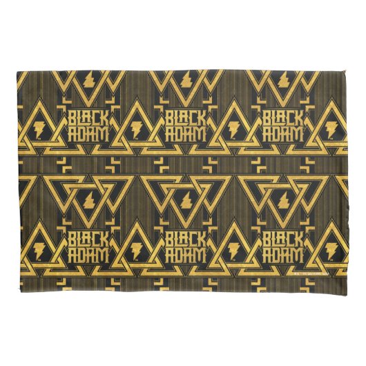 Schwarzes Adam-Blitz-Dreiecksmuster Kissenbezug (Vorderseite)